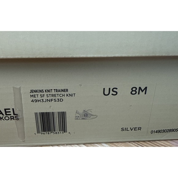 Michael Kors Women's Sneakers Size 8M Signature Logo Silver/white - Picture 10 of 12